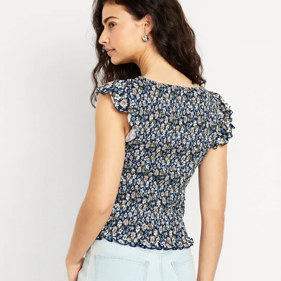 Floral Ruffle Sleeve Top - Picture 3 of 5